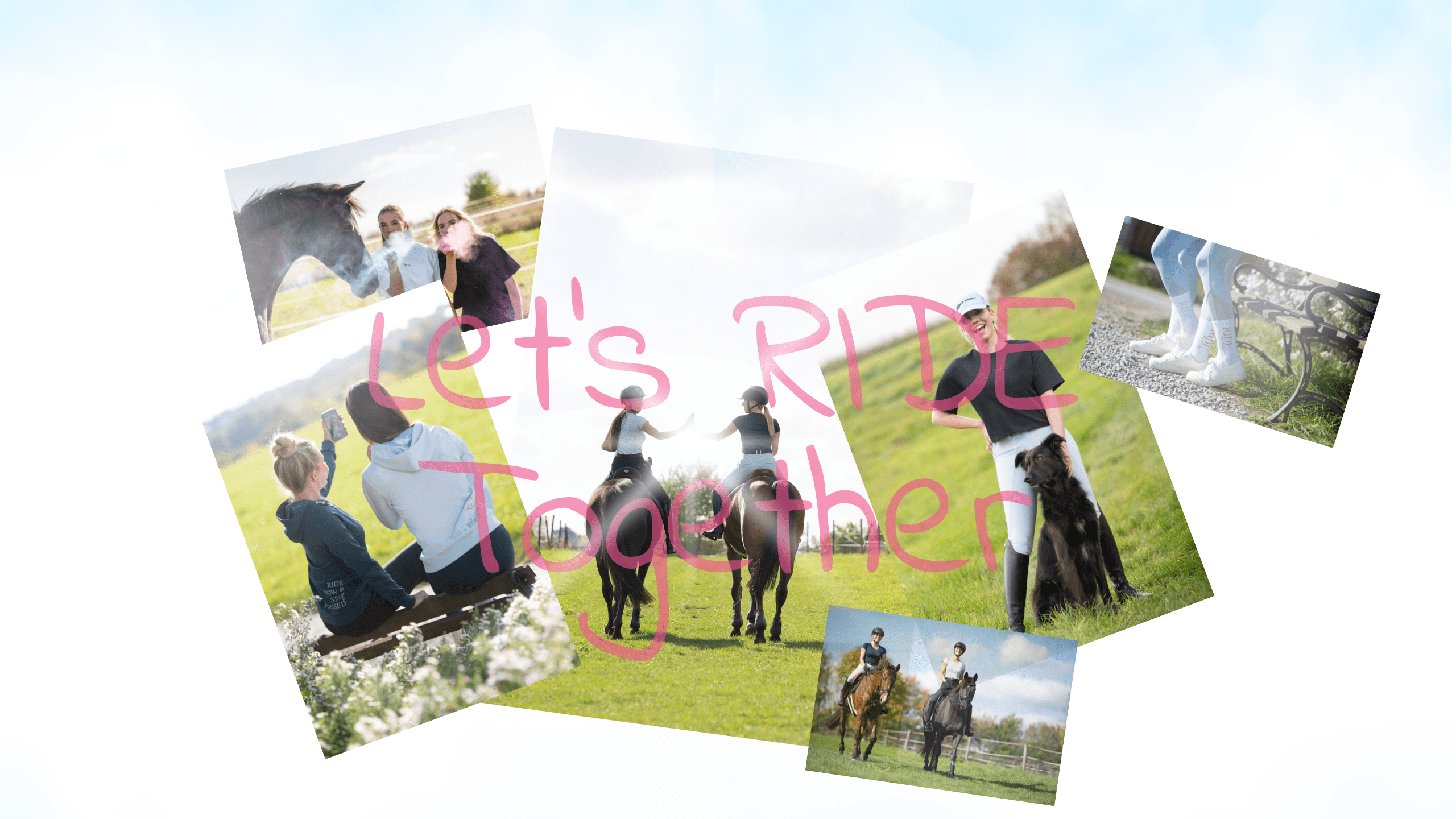 Eine Collage der RIDE now Kollektion.